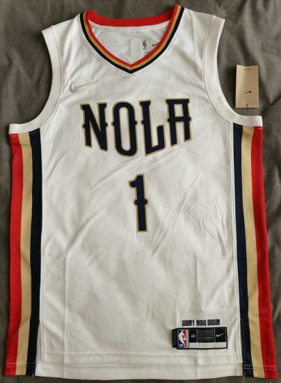 NBA 1 Williamson New Orleans Pelicans 21-22 city Maillot blanc